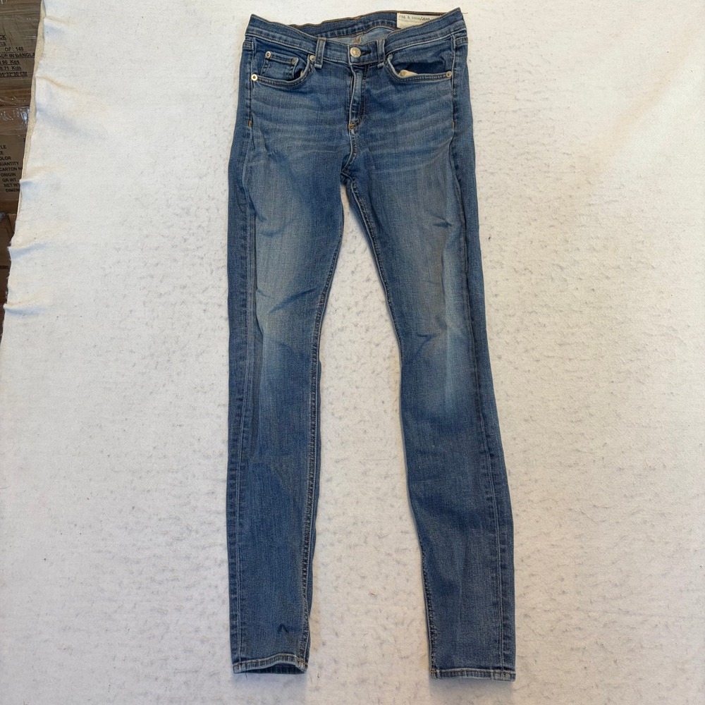 Rag & Bone Sloane Skinny Jeans Womens 28 Blue Distressed Low Rise Made in USA